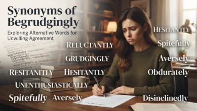 Synonyms of Begrudgingly
